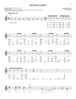 page one of Give Peace A Chance (Easy Lead Sheet / Fake Book)