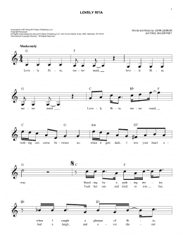 page one of Lovely Rita (Easy Lead Sheet / Fake Book)