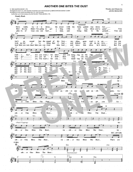 page one of Another One Bites The Dust (Lead Sheet / Fake Book)