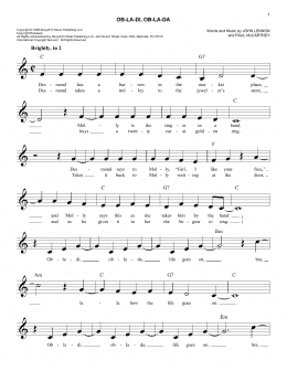 page one of Ob-La-Di, Ob-La-Da (Easy Lead Sheet / Fake Book)