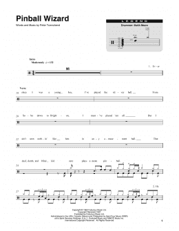 page one of Pinball Wizard (Drums Transcription)