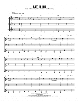 page one of Let It Be (Guitar Ensemble)