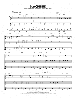 page one of Blackbird (Guitar Ensemble)