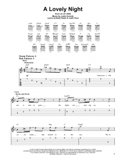 page one of A Lovely Night (from La La Land) (Easy Guitar Tab)