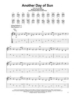 page one of Another Day Of Sun (from La La Land) (Easy Guitar Tab)