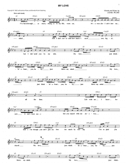 page one of My Love (Lead Sheet / Fake Book)