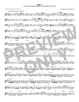 page one of Axel F (Lead Sheet / Fake Book)