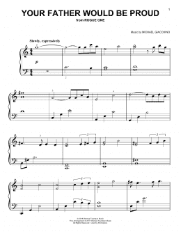 page one of Your Father Would Be Proud (Easy Piano)