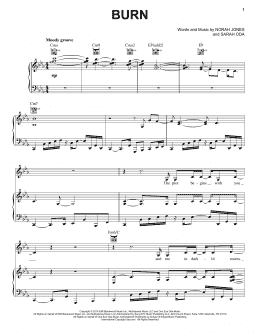 page one of Burn (Piano, Vocal & Guitar Chords (Right-Hand Melody))