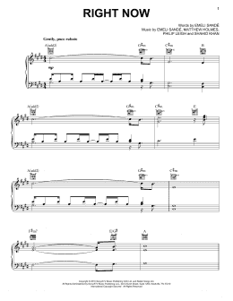 page one of Right Now (Piano, Vocal & Guitar Chords (Right-Hand Melody))