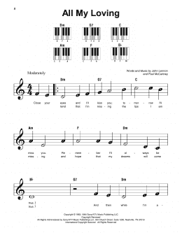 page one of All My Loving (Super Easy Piano)