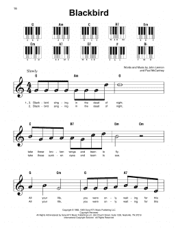 page one of Blackbird (Super Easy Piano)