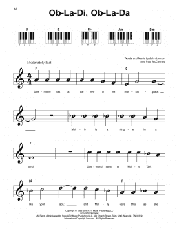 page one of Ob-La-Di, Ob-La-Da (Super Easy Piano)