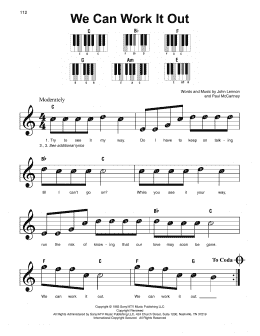 page one of We Can Work It Out (Super Easy Piano)