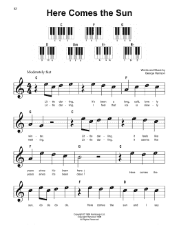 page one of Here Comes The Sun (Super Easy Piano)