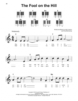 page one of The Fool On The Hill (Super Easy Piano)