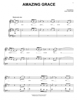 page one of Amazing Grace (Piano, Vocal & Guitar Chords (Right-Hand Melody))