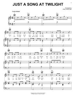 page one of Just A Song At Twilight (Piano, Vocal & Guitar Chords (Right-Hand Melody))