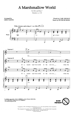 page one of A Marshmallow World (SSA Choir)