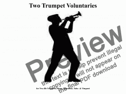 page one of Two Jeremiah Clarke Trumpet Voluntaries for Brass Quintet  & Timpani (Professional Version)