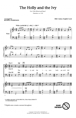 page one of The Holly And The Ivy (3-Part Mixed Choir)