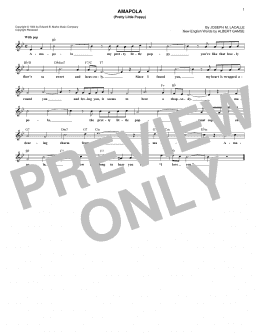 page one of Amapola (Pretty Little Poppy) (Lead Sheet / Fake Book)