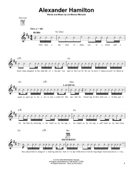 page one of Alexander Hamilton (from Hamilton) (Ukulele)