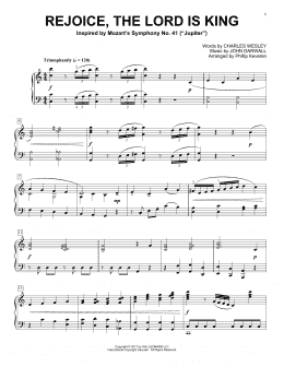 page one of Rejoice, The Lord Is King (arr. Phillip Keveren) (Piano Solo)