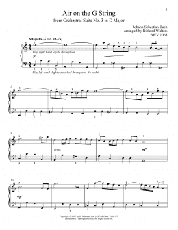 page one of Air (Air On The G String) (Piano Solo)