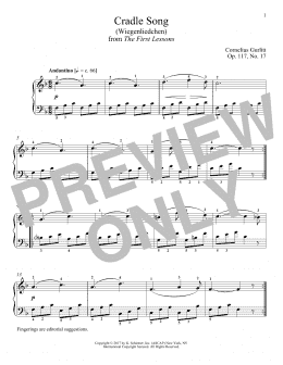 page one of Cradle Song (Wiegenliedchen), Op. 117, No. 17 (Piano Solo)