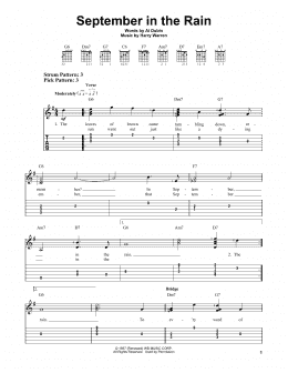 page one of September In The Rain (Easy Guitar Tab)