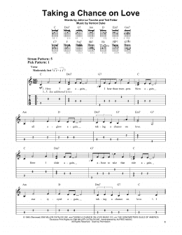 page one of Taking A Chance On Love (Easy Guitar Tab)