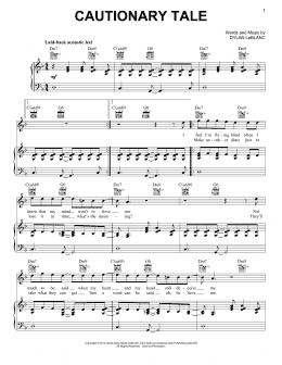 page one of Cautionary Tale (Piano, Vocal & Guitar Chords (Right-Hand Melody))