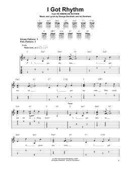 page one of I Got Rhythm (Easy Guitar Tab)