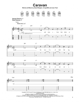 page one of Caravan (Easy Guitar Tab)