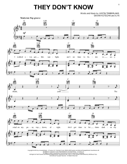 page one of They Don't Know (Piano, Vocal & Guitar Chords (Right-Hand Melody))