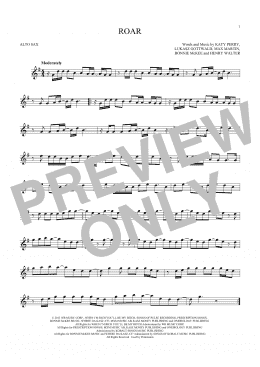 page one of Roar (Alto Sax Solo)