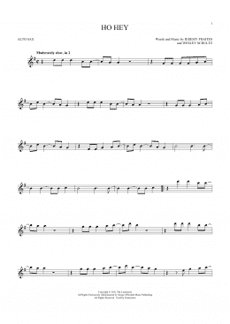 page one of Ho Hey (Alto Sax Solo)