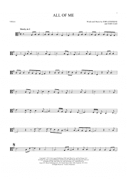 page one of All Of Me (Viola Solo)