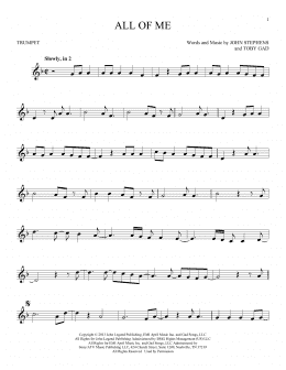 page one of All Of Me (Trumpet Solo)