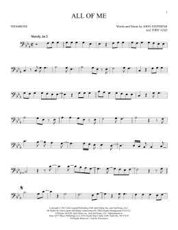 page one of All Of Me (Trombone Solo)