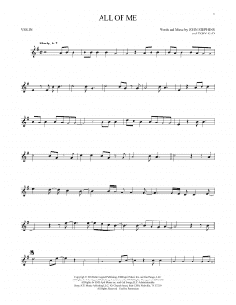 page one of All Of Me (Violin Solo)