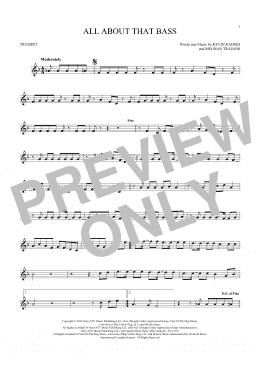 page one of All About That Bass (Trumpet Solo)