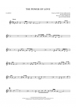 page one of The Power Of Love (Clarinet Solo)