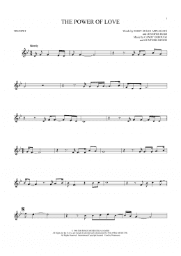 page one of The Power Of Love (Trumpet Solo)