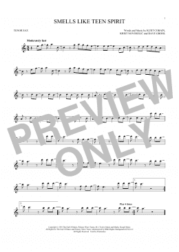 page one of Smells Like Teen Spirit (Tenor Sax Solo)