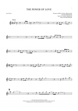 page one of The Power Of Love (Alto Sax Solo)