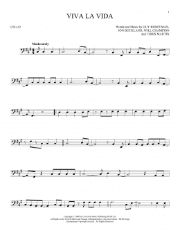 page one of Viva La Vida (Cello Solo)