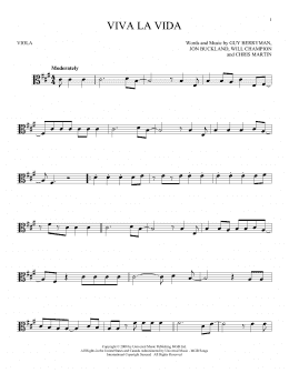 page one of Viva La Vida (Viola Solo)