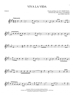 page one of Viva La Vida (Violin Solo)